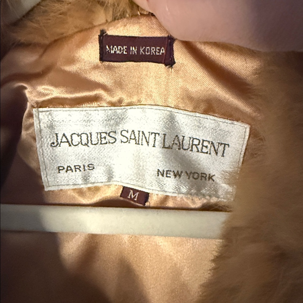 Vintage JACQUES SAINT LAURENT Ginger Rabbit Fur Coat Size M - Picture 5 of 10